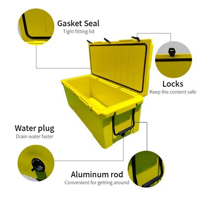240QT बड़ा रोटोमोल्डेड कूलर बॉक्स - मछली पकड़ने और यात्रा के लिए भारी शुल्क वाला आउटडोर आइस चेस्ट
