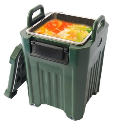 चार पहियों के साथ 50L अछूता सूप वाहक स्टेनलेस स्टील टैंक